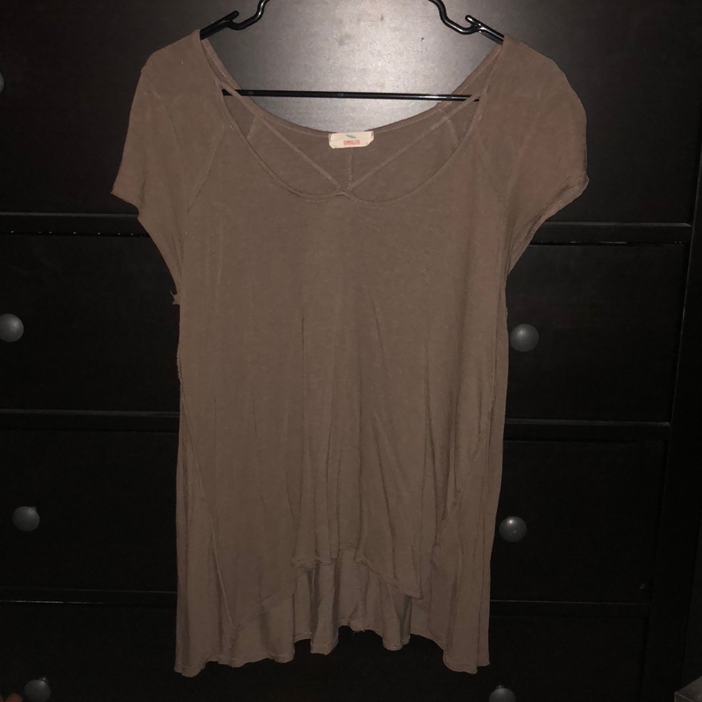 Brown V- neck